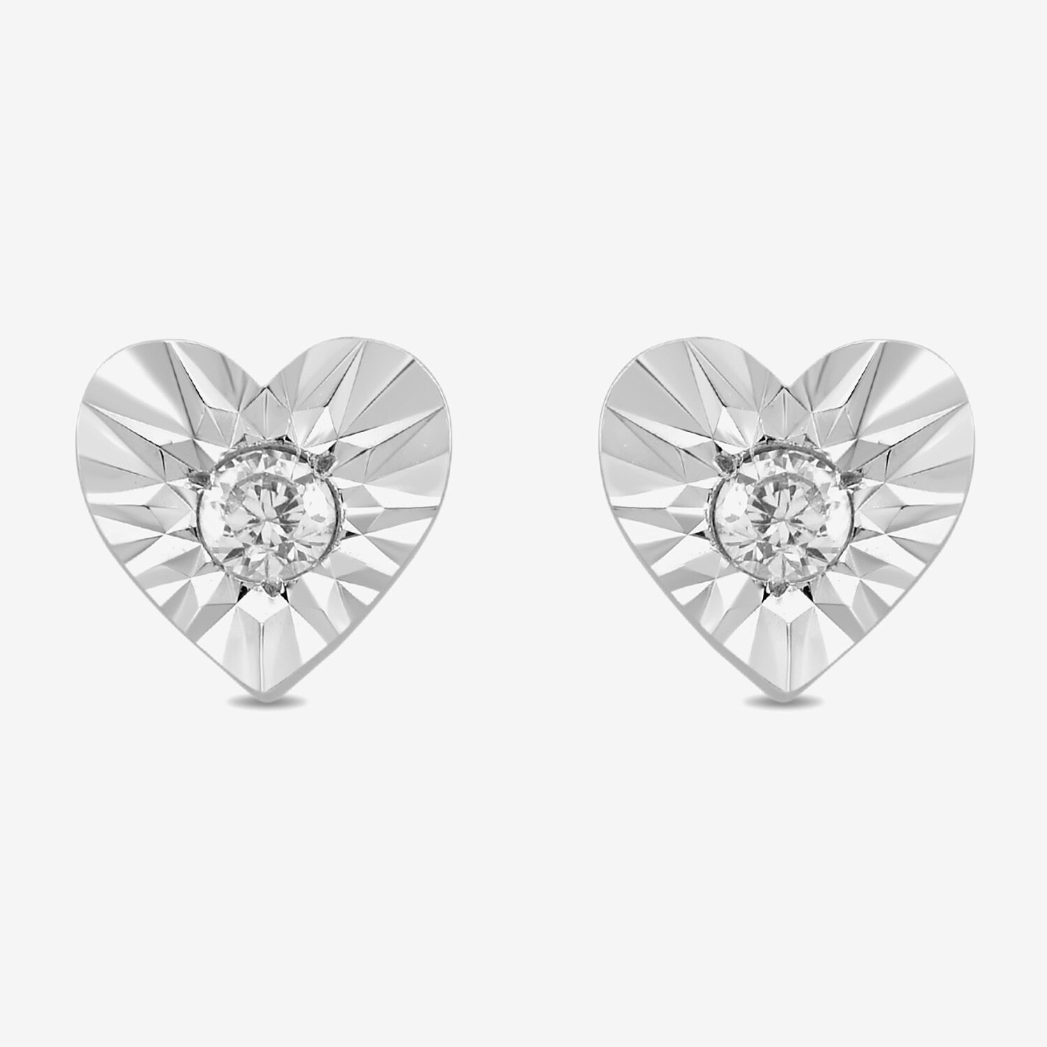 1/10 CT. T.W. Lab Grown White Diamond Sterling Silver 5.4mm Stud Earrings