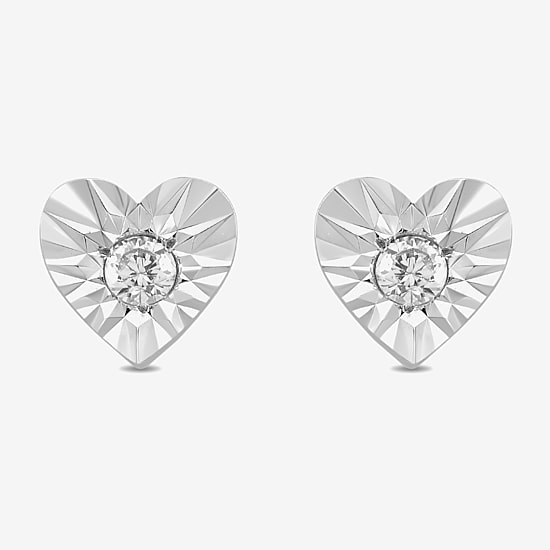 1/10 CT. T.W. Lab Grown White Diamond Sterling Silver 5.4mm Stud Earrings