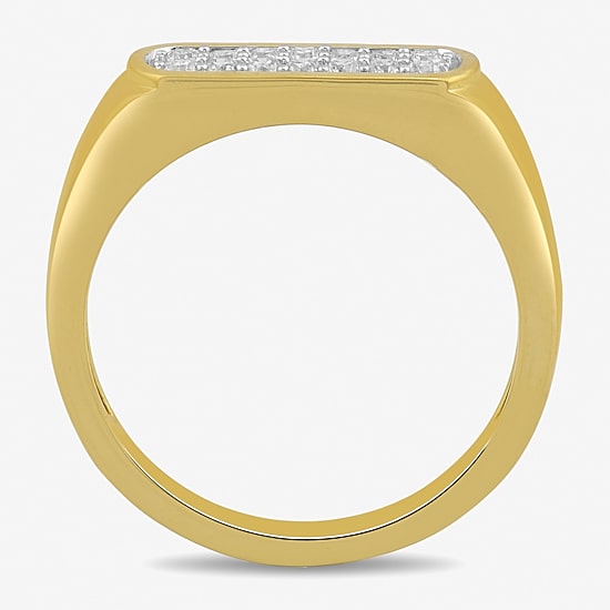 Womens 1/5 CT. Lab Grown White Diamond 14K Gold Over Silver Anniversary Cocktail Ring