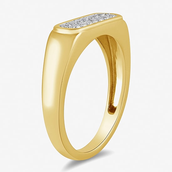 Womens 1/5 CT. Lab Grown White Diamond 14K Gold Over Silver Anniversary Cocktail Ring