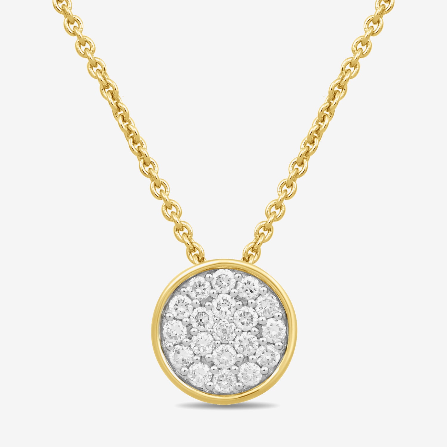 Womens 1/5 CT. Lab Grown White Diamond 14K Gold Over Silver Round 18 Inch Pendant Necklace