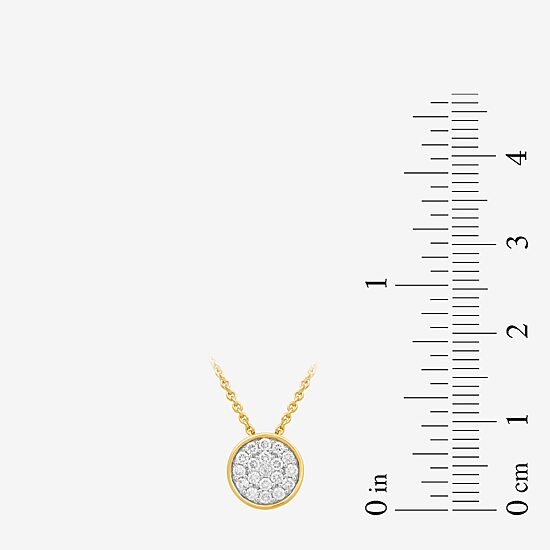 Womens 1/5 CT. Lab Grown White Diamond 14K Gold Over Silver Round 18 Inch Pendant Necklace