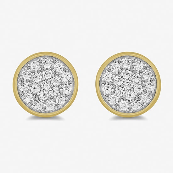 1/4 CT. T.W. Lab Grown White Diamond 14K Gold Over Silver 8.3mm Round Stud Earrings