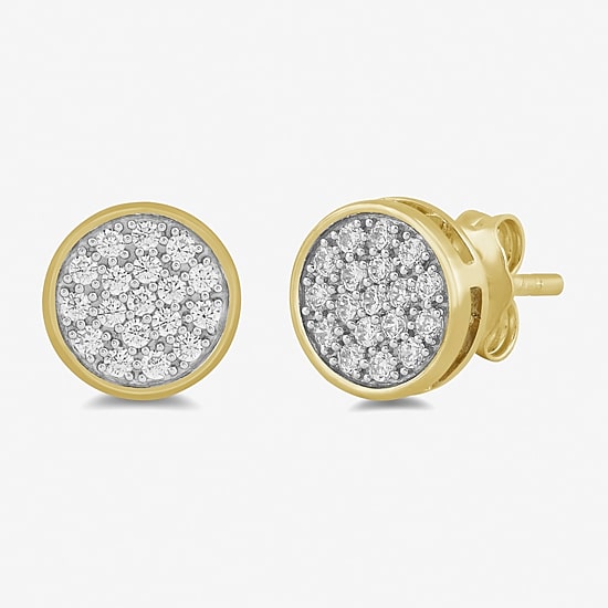1/4 CT. T.W. Lab Grown White Diamond 14K Gold Over Silver 8.3mm Round Stud Earrings