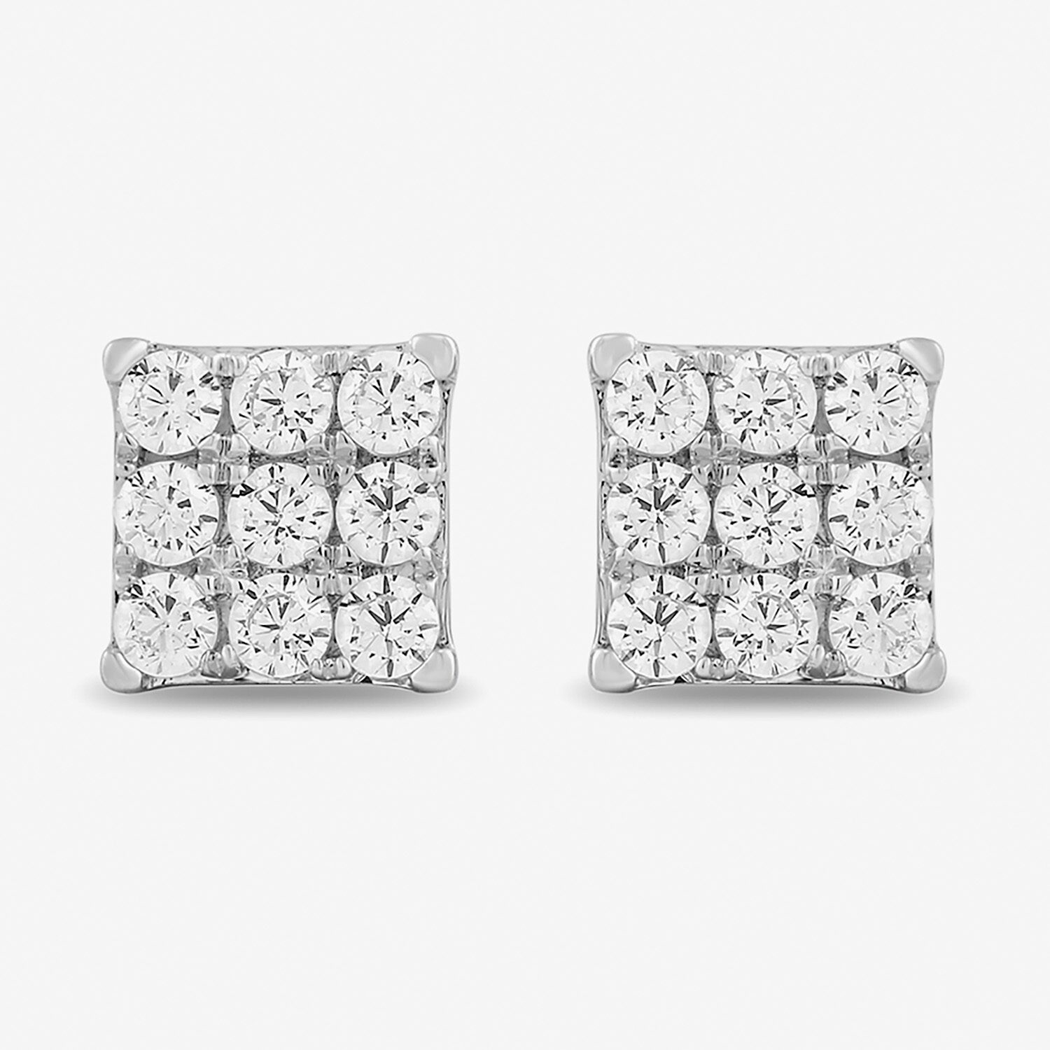 1/4 CT. T.W. Lab Grown White Diamond Sterling Silver 5.3mm Stud Earrings