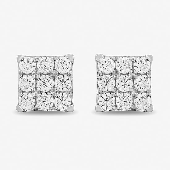 1/4 CT. T.W. Lab Grown White Diamond Sterling Silver 5.3mm Stud Earrings