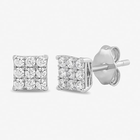1/4 CT. T.W. Lab Grown White Diamond Sterling Silver 5.3mm Stud Earrings