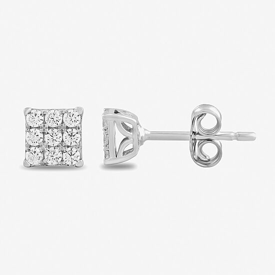 1/4 CT. T.W. Lab Grown White Diamond Sterling Silver 5.3mm Stud Earrings