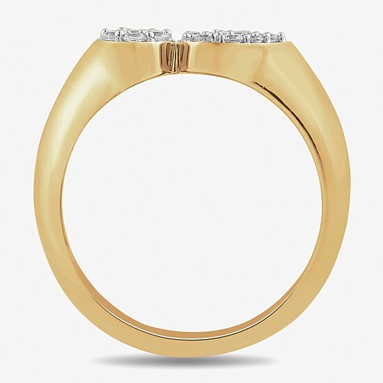 Womens 1/4 CT. T.W. Lab Grown White Diamond 14K Gold Over Silver Cocktail Ring