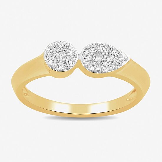 Womens 1/4 CT. T.W. Lab Grown White Diamond 14K Gold Over Silver Cocktail Ring