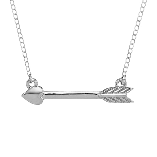 Personalized Sterling Silver Initial Arrow Pendant Necklace