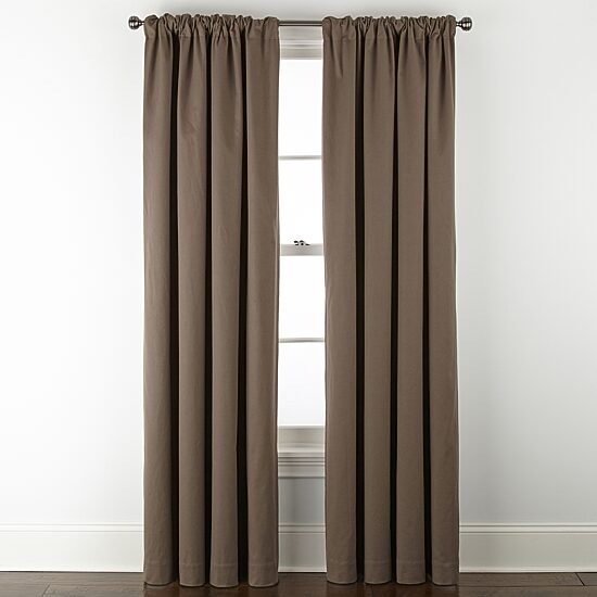 Linden Street Naturals 3-Ways To Hang Rod Pocket Back Tab 100% Blackout Single Curtain Panel