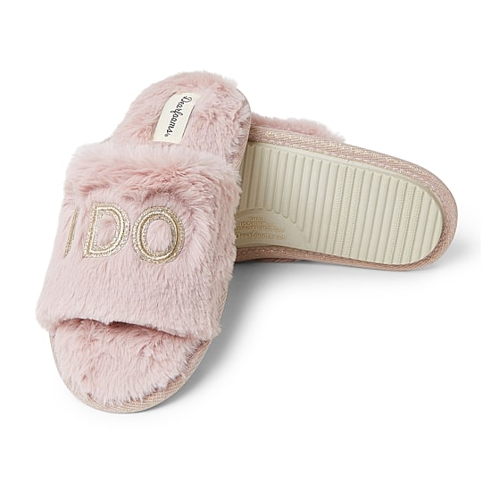 Dearfoams Lane Bridal Womens Memory Foam Slip-On Slippers