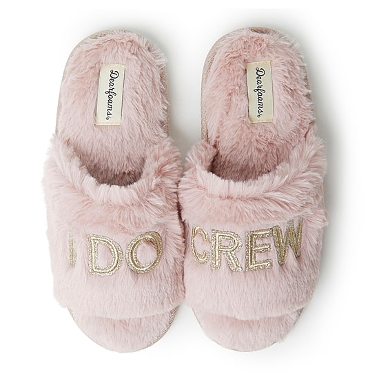 Dearfoams Lane Bridal Womens Memory Foam Slip-On Slippers
