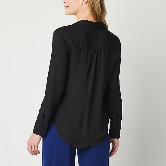 Liz Claiborne Womens Tall Long Sleeve Blouse