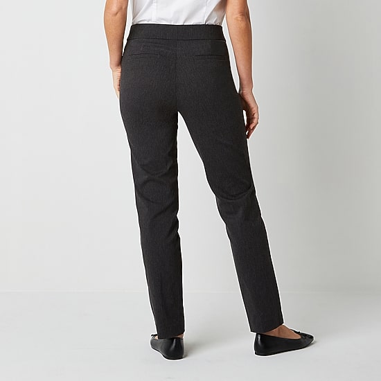Liz Claiborne Womens Tall Straight Mid Rise Pull-On Pant