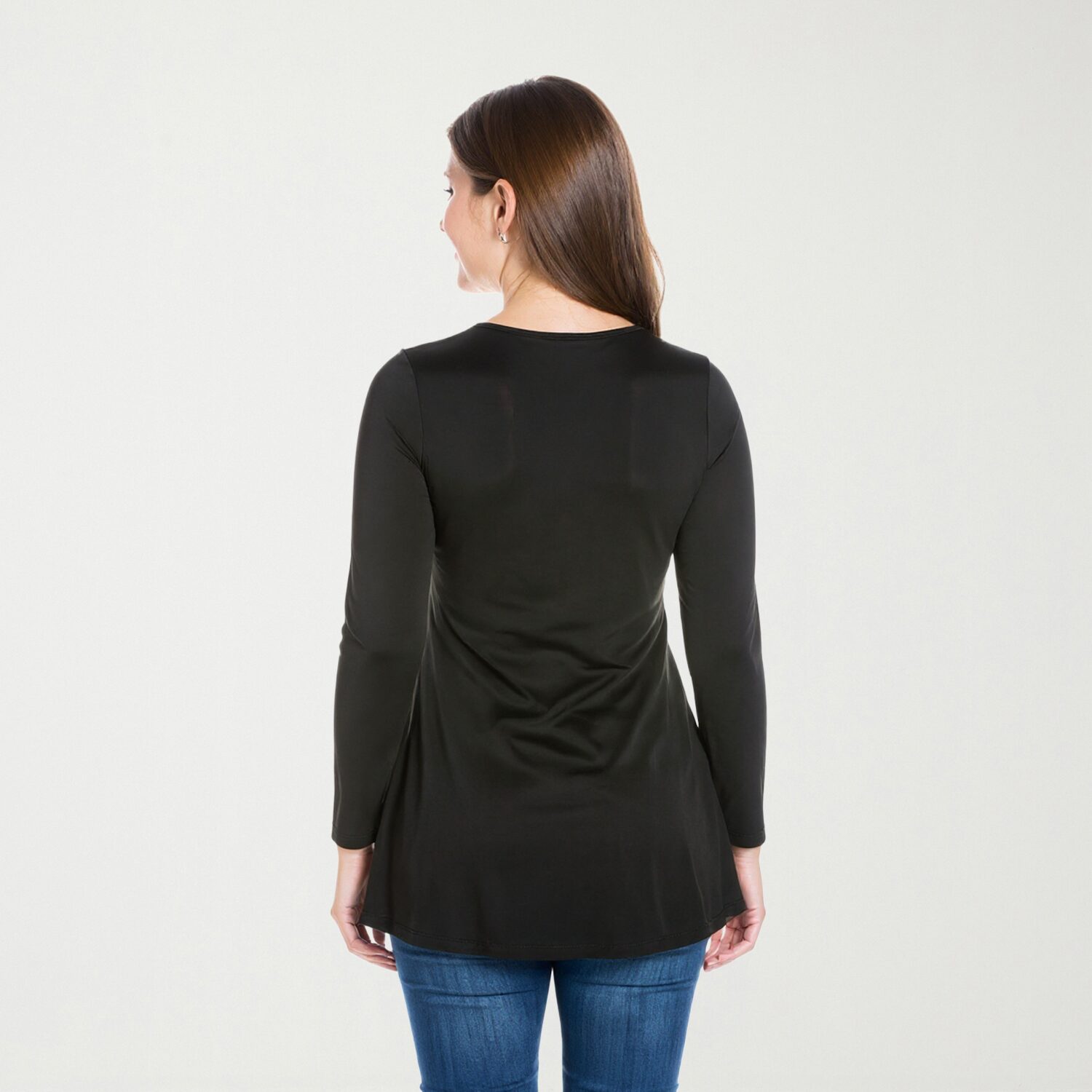 24seven Comfort Apparel Womens Plus Long Sleeve Regular Fit Henley Shirt