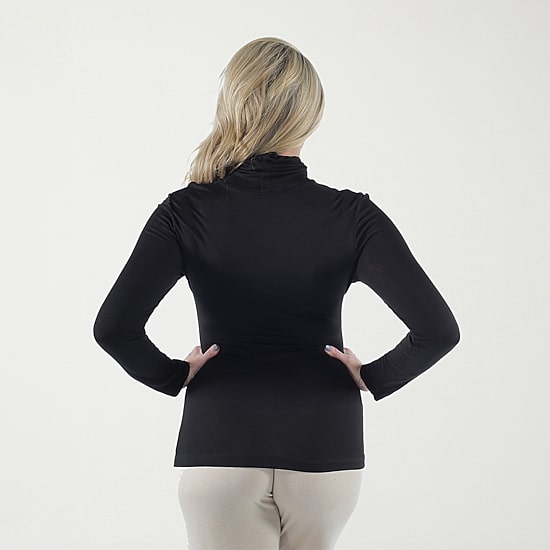 24seven Comfort Apparel Womens Plus Long Sleeve Turtleneck