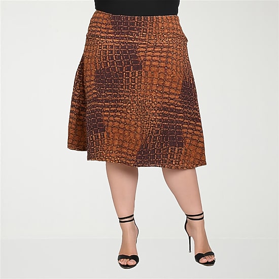 24seven Comfort Apparel Womens Plus A-Line Skirt