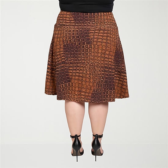 24seven Comfort Apparel Womens Plus A-Line Skirt