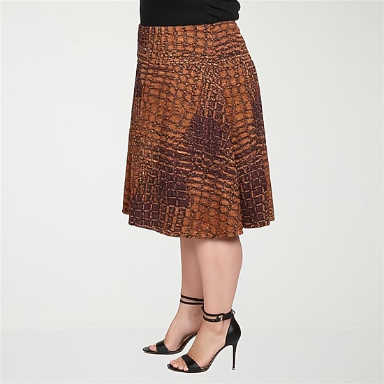 24seven Comfort Apparel Womens Plus A-Line Skirt