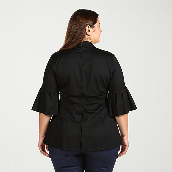 24seven Comfort Apparel Womens Long Sleeve Open Front Plus Cardigan