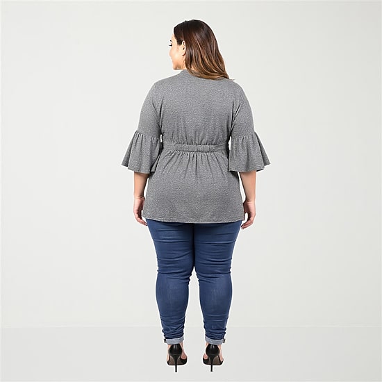 24seven Comfort Apparel Womens Long Sleeve Open Front Plus Cardigan