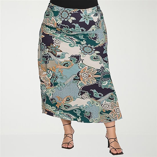24seven Comfort Apparel Womens Plus Maxi Skirt
