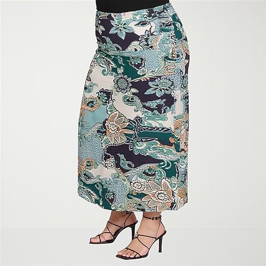 24seven Comfort Apparel Womens Plus Maxi Skirt