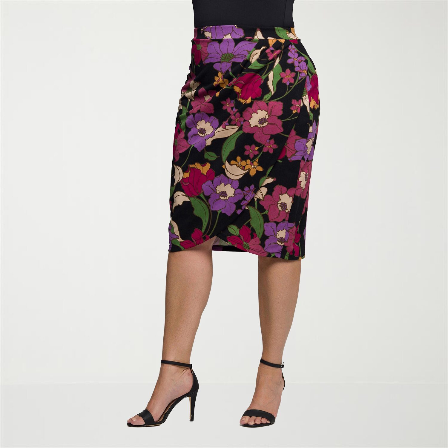 24seven Comfort Apparel Womens Plus Pencil Skirt