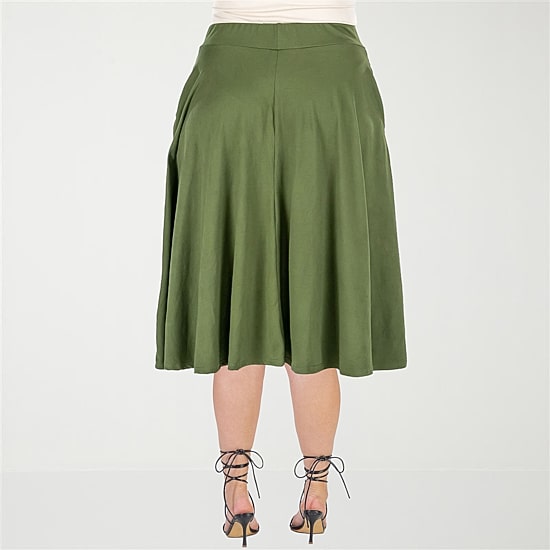 24seven Comfort Apparel Womens Plus Pleated Skirt