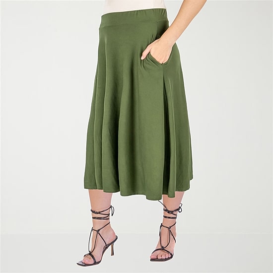 24seven Comfort Apparel Womens Plus Pleated Skirt
