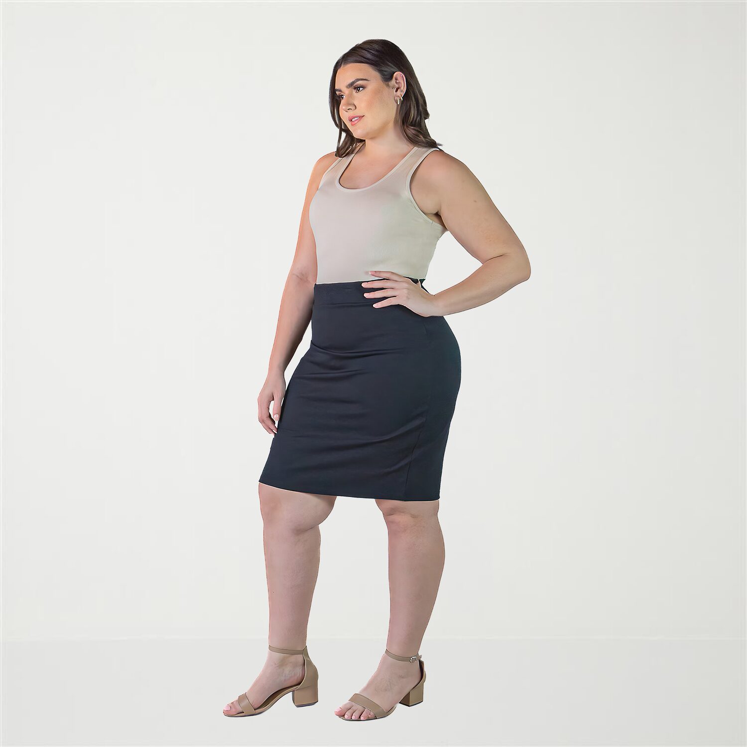 24seven Comfort Apparel Womens Plus Pencil Skirt