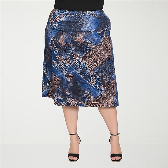 24seven Comfort Apparel Womens Plus A-Line Skirt