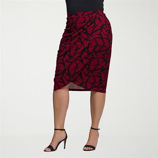 24seven Comfort Apparel Womens Plus Pencil Skirt