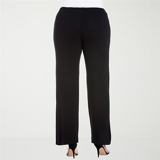 24seven Comfort Apparel Womens Plus Wide Leg Drawstring Pant