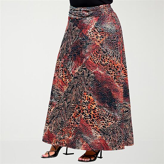 24seven Comfort Apparel Womens Plus Maxi Skirt