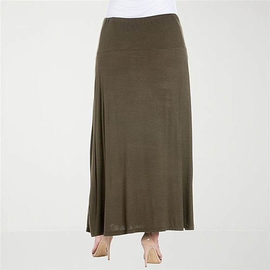 24seven Comfort Apparel Womens Plus Maxi Skirt