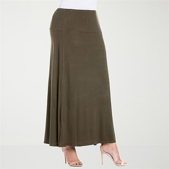 24seven Comfort Apparel Womens Plus Maxi Skirt