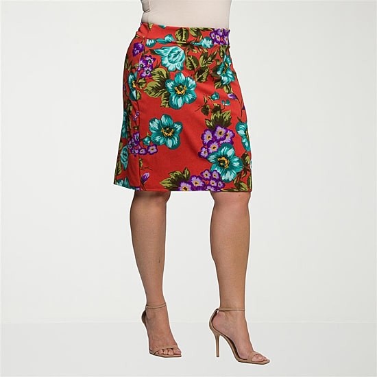 24seven Comfort Apparel Womens Plus Pencil Skirt