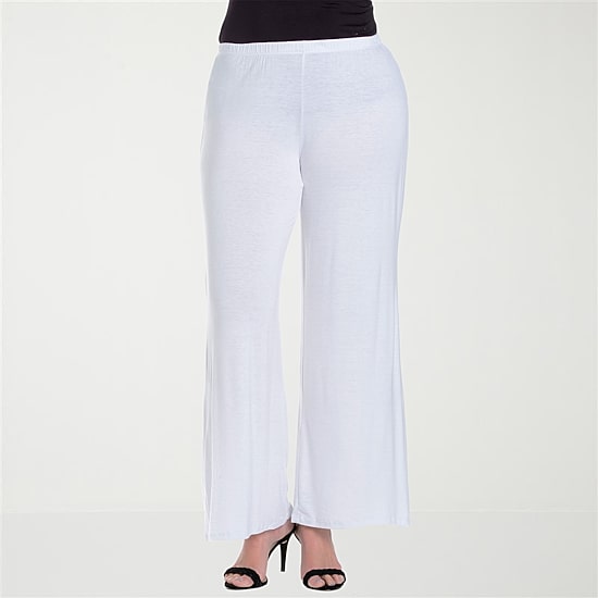24seven Comfort Apparel Womens Plus Flare Palazzo Pant