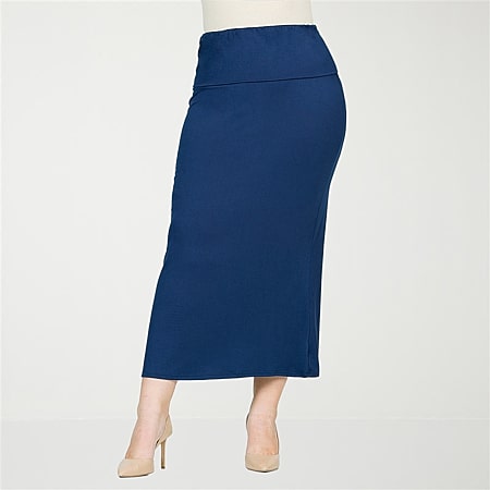 Ashley Graham Womens Plus High Rise High Low Denim Skirt, Color
