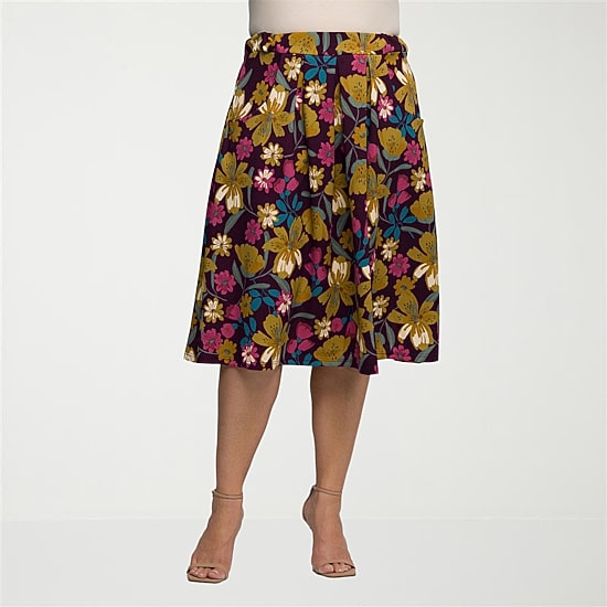 24seven Comfort Apparel Womens Plus Pleated Skirt