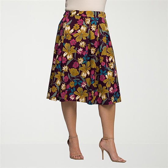 24seven Comfort Apparel Womens Plus Pleated Skirt