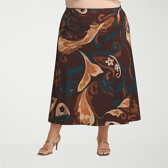24seven Comfort Apparel Womens Plus Maxi Skirt