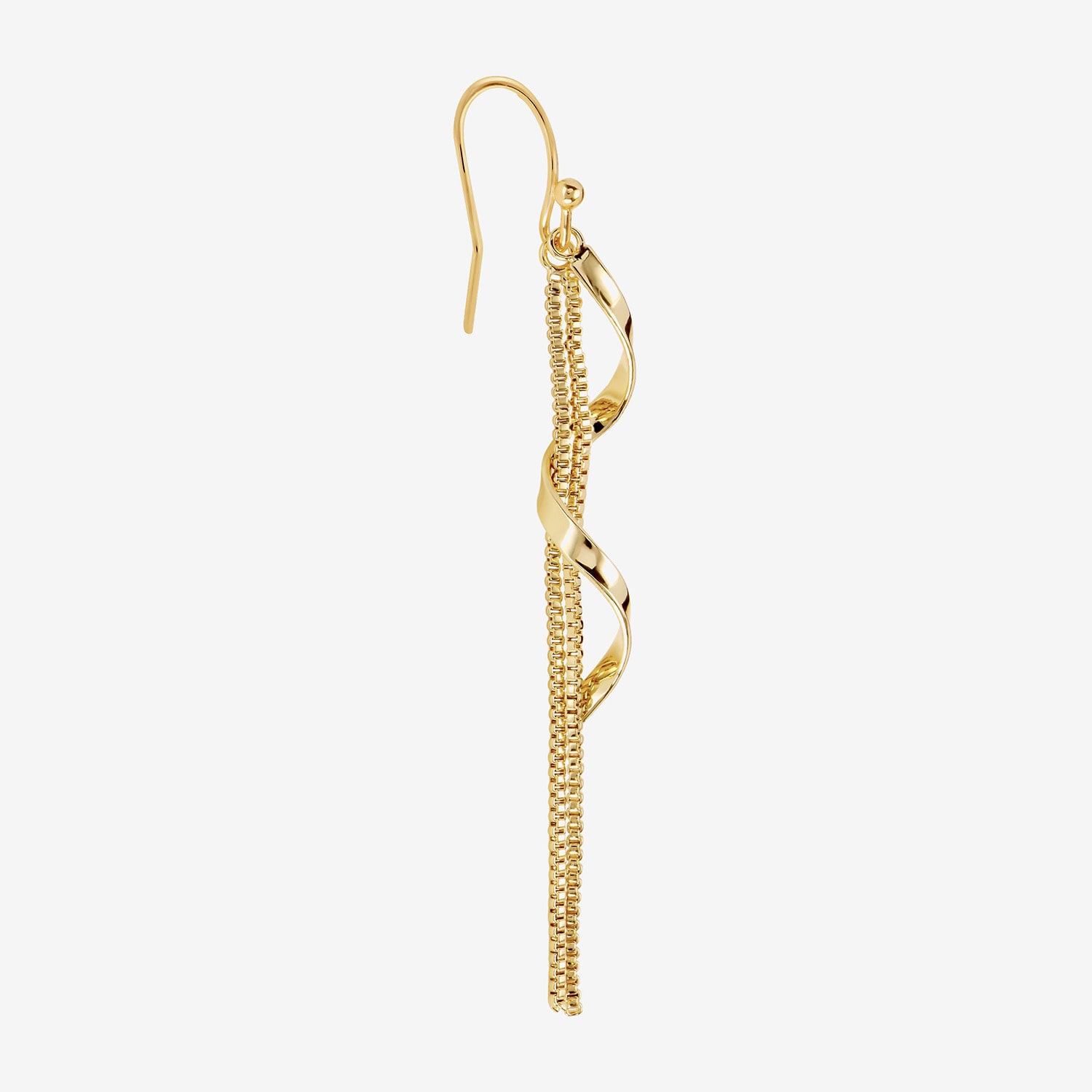 Silver Reflections Swirl Womens 14K Gold Over Brass Drop Earrings
