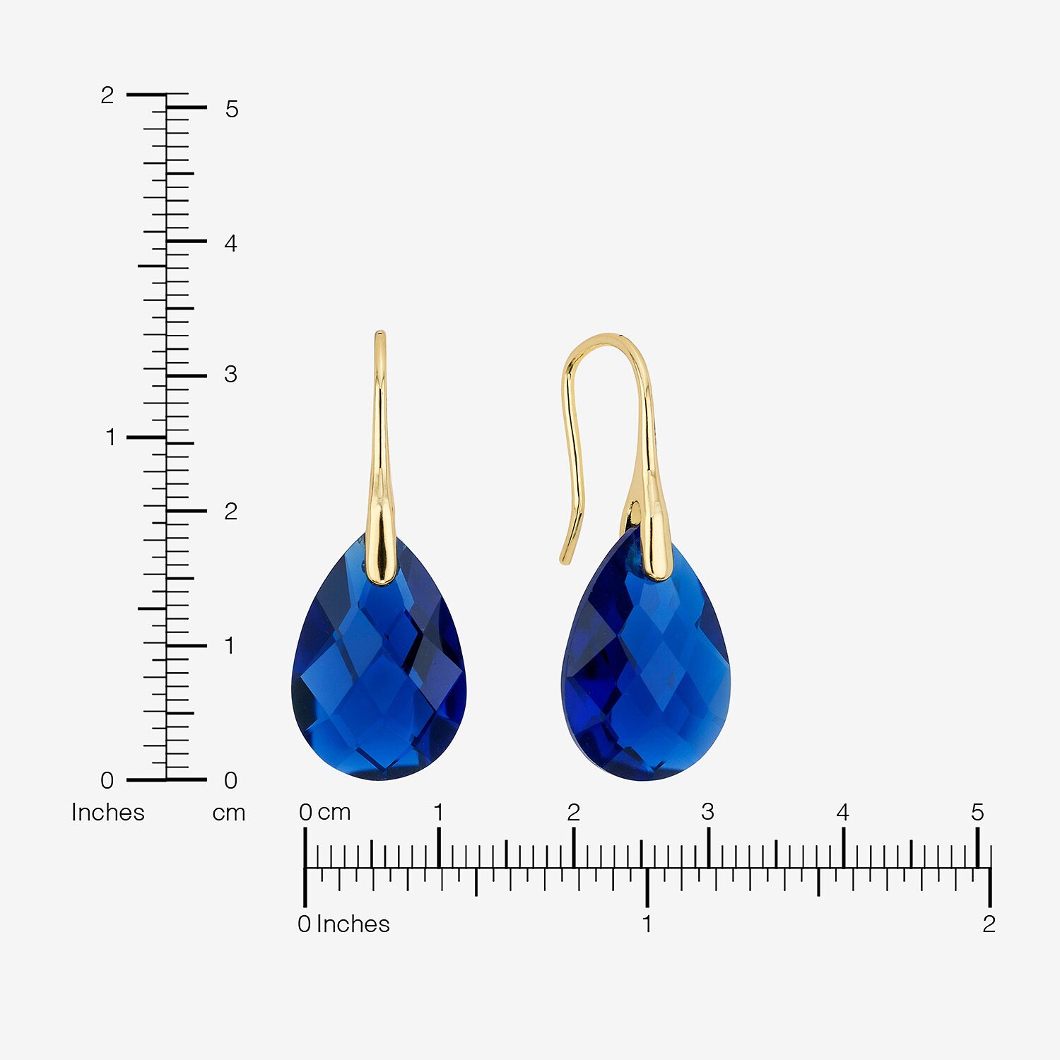 Sparkle Allure Womens Blue Crystal 14K Gold Over Brass Drop Earrings