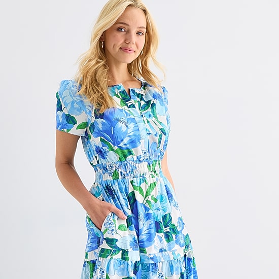 Be by CHETTA B Womens Split Crew Neck Short Sleeve Fitted Maxi Dress