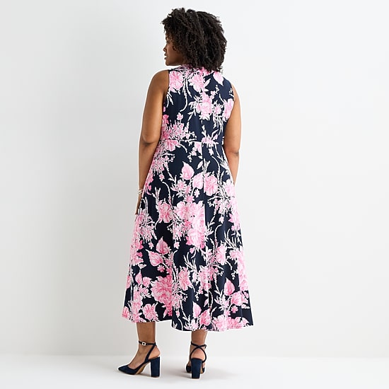 Studio 1 Womens Plus Keyhole Neck Sleeveless Maxi Dress