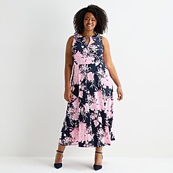 dresses at jcpenney women's fashion apparel S3 Apparel Women's Straight Neck Off the Shoulder Sculpting Midi Dress with Built-In Shapewear - Scarlet